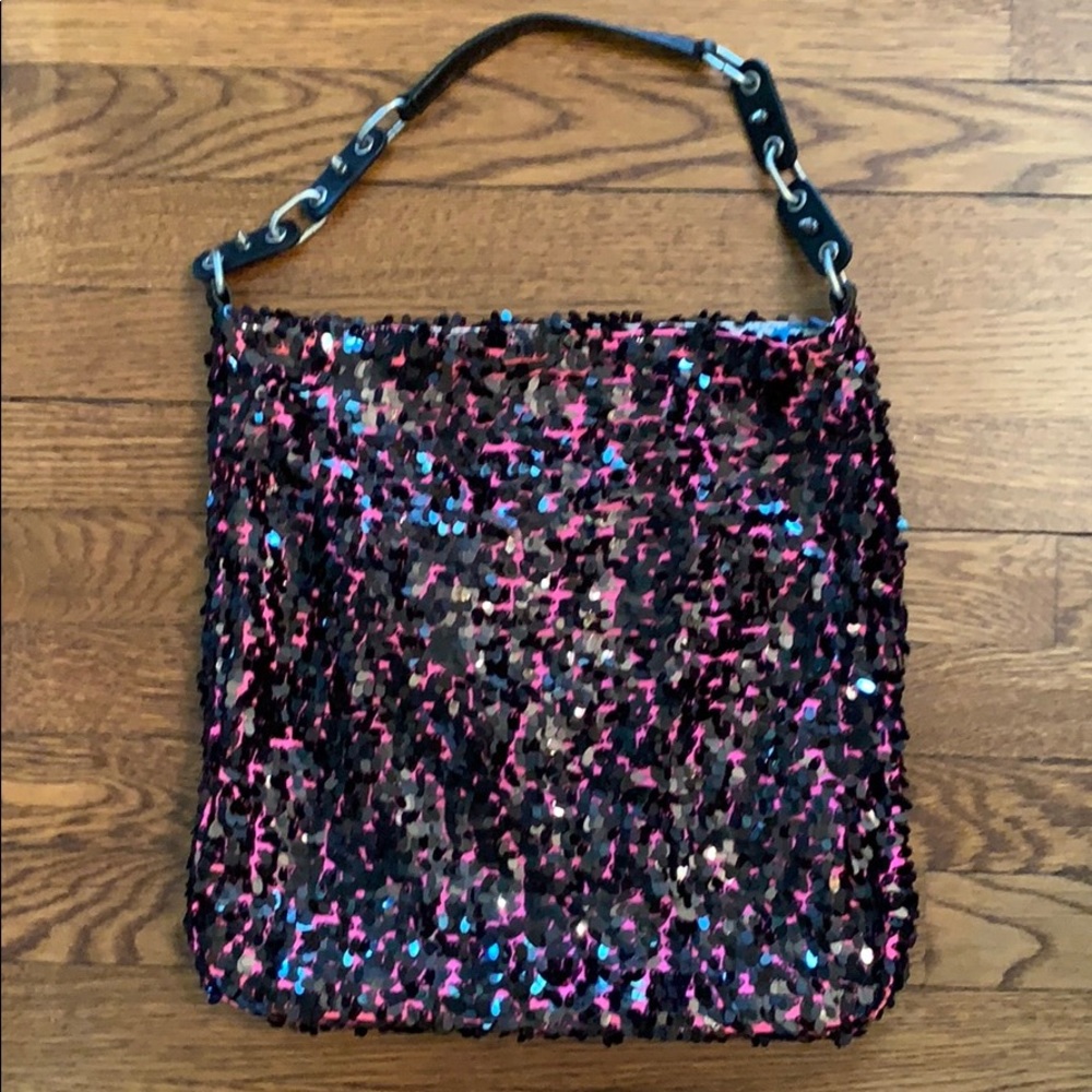 Betsey Johnson black sequin purse